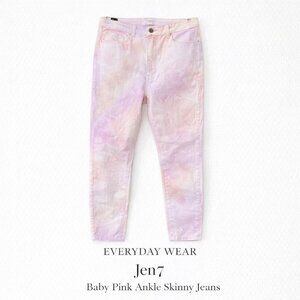 NWT Jen7 Baby Pink Ankle Skinny Jeans Women’s 10 Stretch Denim